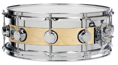 6"x14" Collector's Series Edge Snare Drum with Chrome Rings in Natural Maple Satin Oil Finish