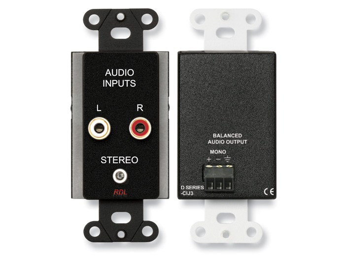 Single-Gang Connector Wall Plate with RCA and 1/8" Inputs