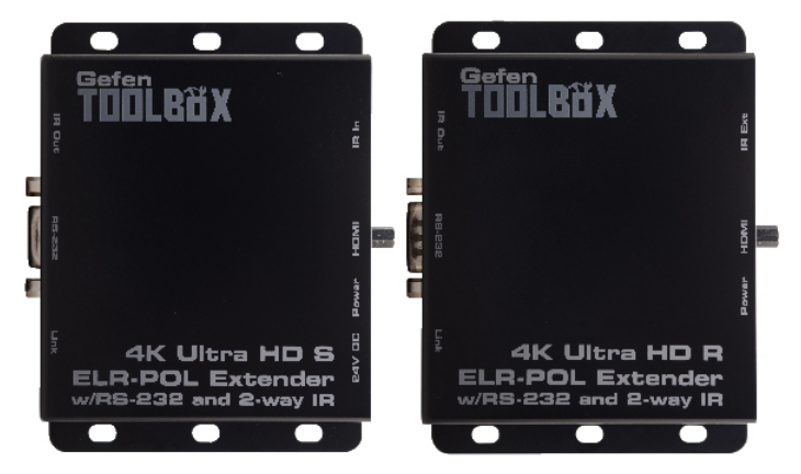 4K Ultra HD ELR-POL Extender with RS-232 and 2-way IR