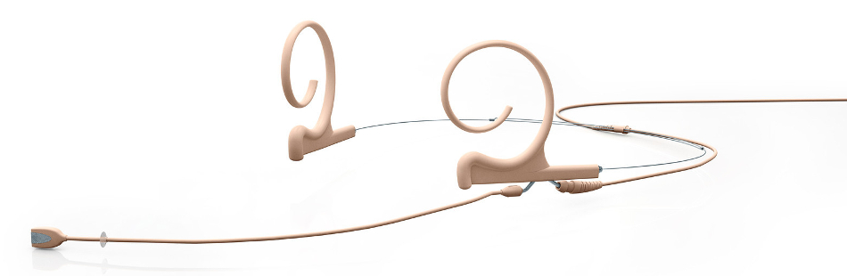 Dual-Ear Directional Headset Microphone with 3.5mm Locking Connector in Beige