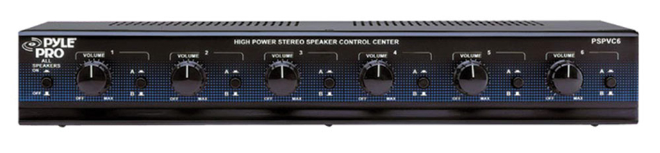 6-Channel High Power Stereo Speaker Selector with Volume Control