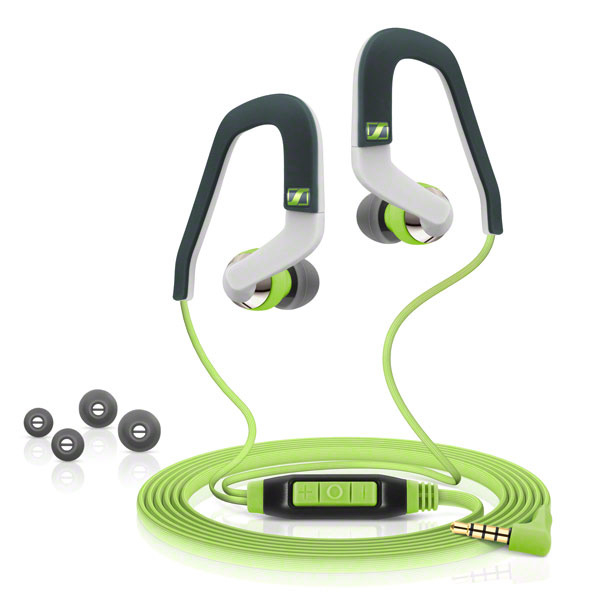 Lightweight Sports Headset with Adjustable Earhooks and Inline Remote for iOS Devices