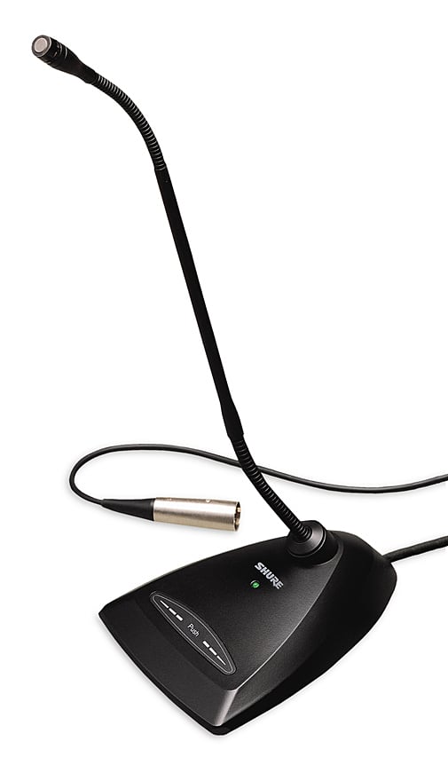 12" Microflex Cardioid Gooseneck Microphone with Desktop Base, 10 ft Cable