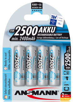 4 Pack of NiMH MaxE Rechargeable AA Batteries