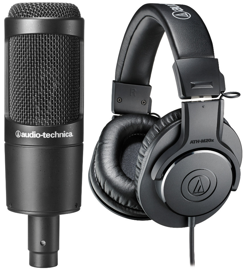 Audio Package with Large Diaphragm Condenser Microphone & Closed-Back Monitor Headphones