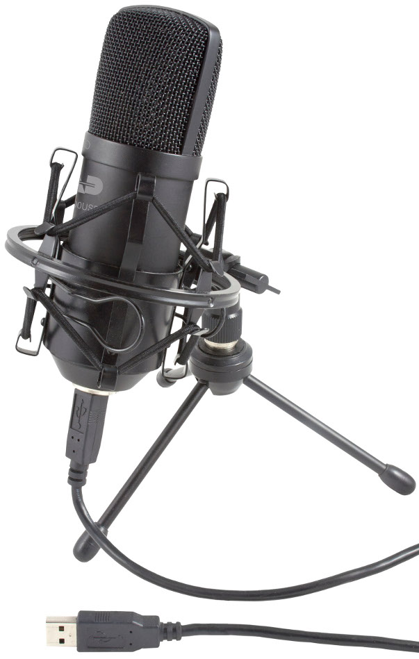 Large Diaphragm Studio Condenser Recording Microphone with Tripod and USB Cable
