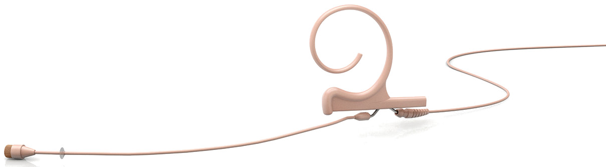 d:fine 66 Single-Ear Omnidirectional Headset Microphone in Beige with 90mm Medium Boom Arm and Locking 3.5mm for Sennheiser