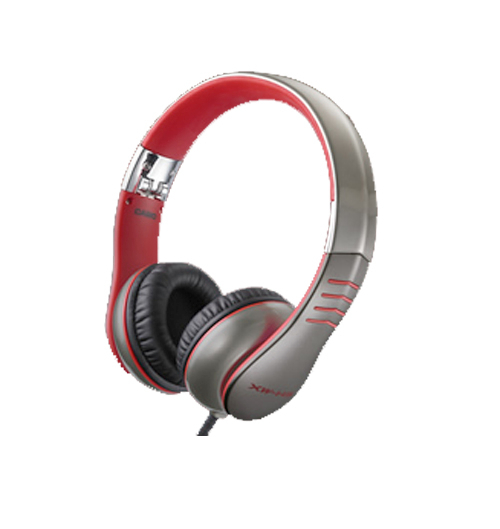 DJ Headphones with Flexible Headband and Detachable Cable in Red