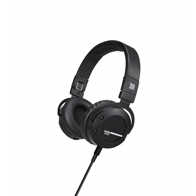 On-Ear Stereo Headphones with Detachable Cable and Interchangeable Designs, in Black