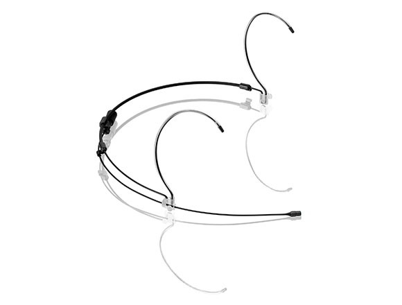 H6 Dual-Ear Cardioid Headset Microphone with TA4F Connector for Shure Wireless, in Black