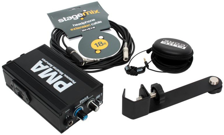Station Pack with PMA Headphone Amplifier, EU-5X Earphones, 18 ft Cable