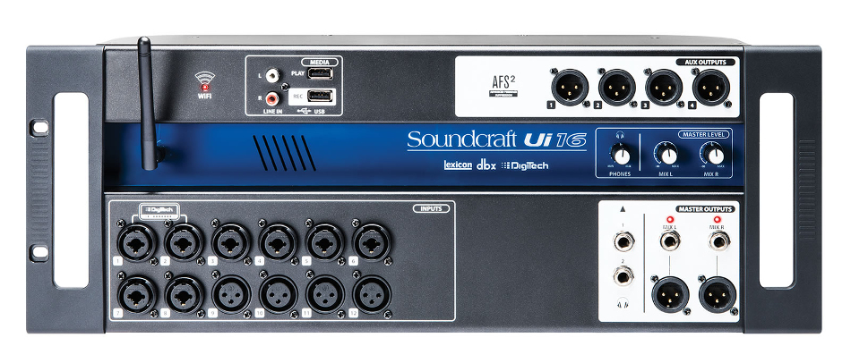 16-Input Remote Controlled Digital Mixer with Onboard Wi-Fi and USB Media Playback/Recorder