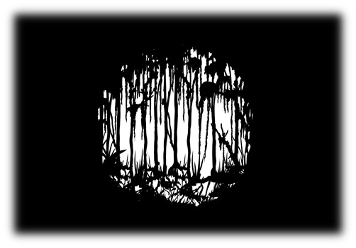 Steel Gobo with Scary Swamp Dark Design
