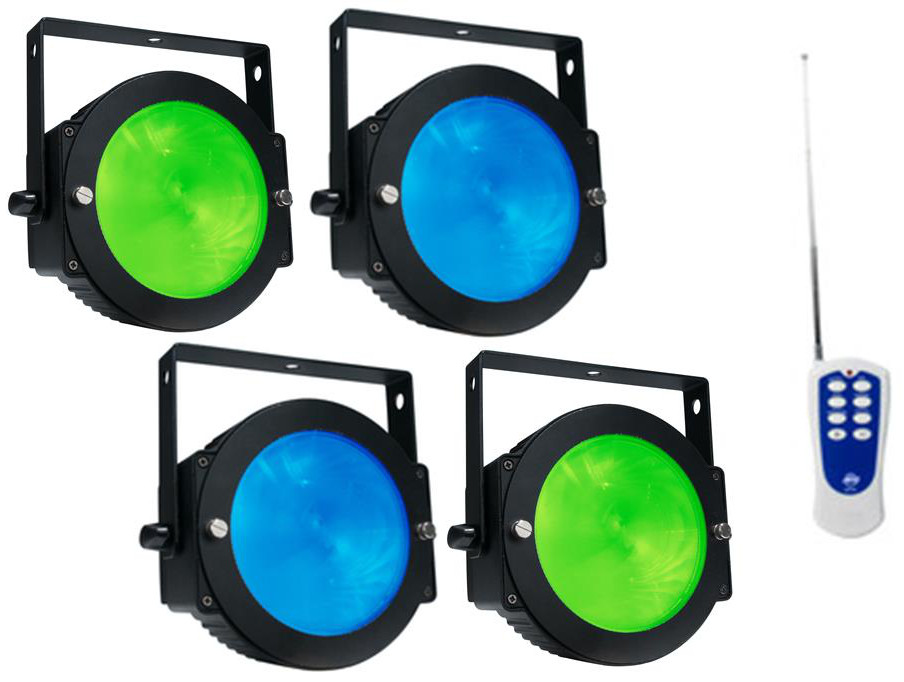 4x Dotz Par Chip-On-Board LED Par Fixture with DMX with Dotz Par RF Remote