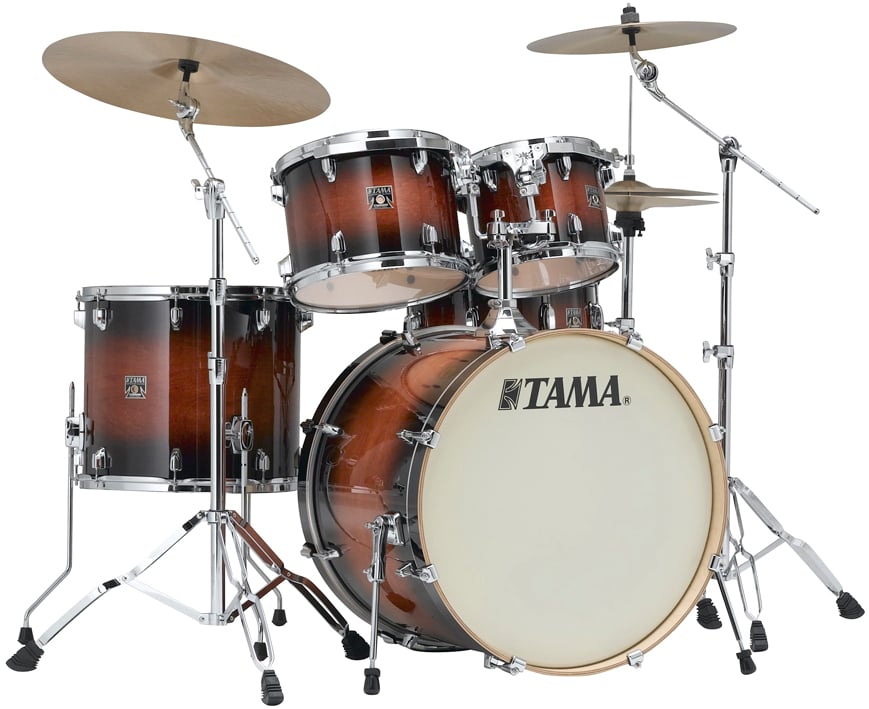 5 Piece Superstar Classic Maple Shell Pack in Mahogany Burst Lacquer Finish
