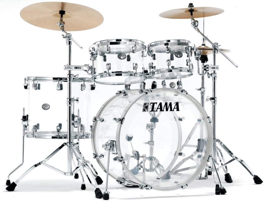 5 Piece Limited Edition Silverstar Mirage Seamless Clear Acrylic Drum Shell Pack