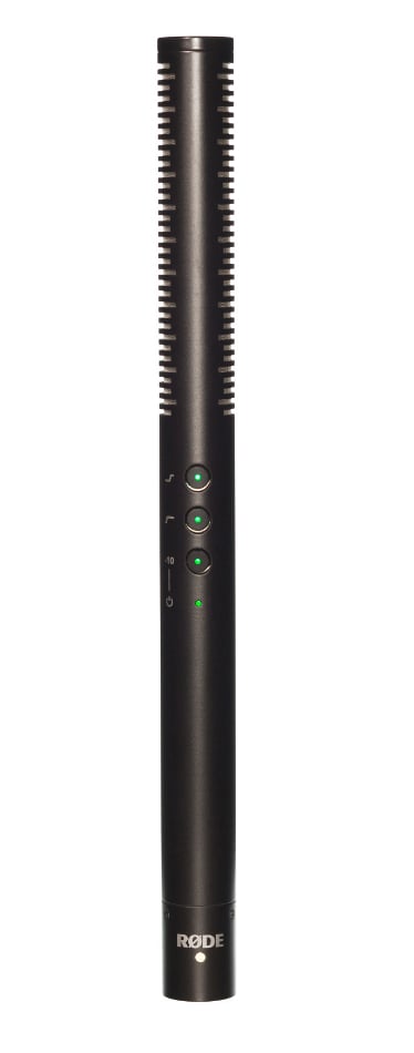 Supercardioid Shotgun Condenser Microphone with Rechargeable Battery and Digital Switches