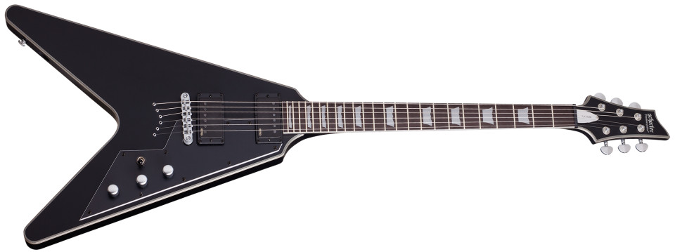 Satin Black String-Thru Electric Guitar