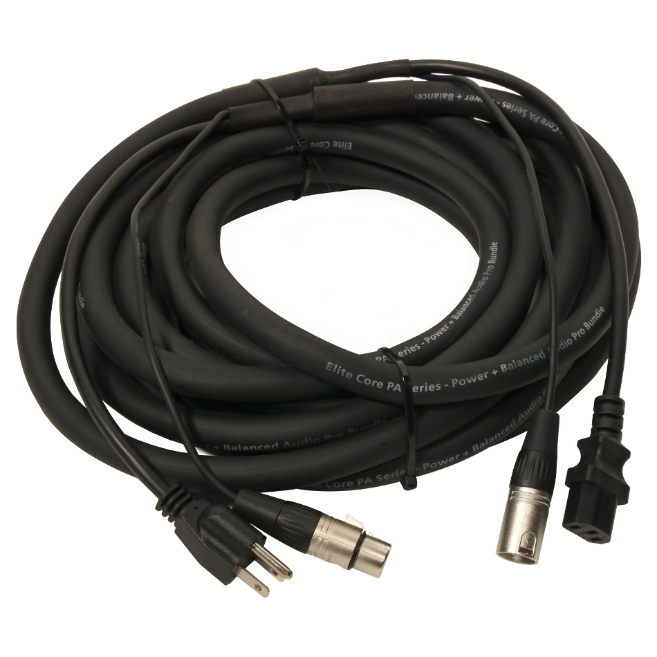 25 ft XLR+AC Cable for Powered Speakers