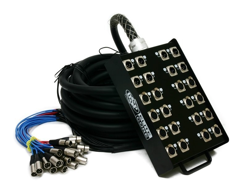 50 ft 16-Channel Fan-to-Box Audio Snake with 8 XLR Returns