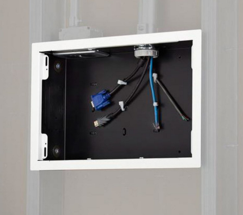 In-Wall Storage Box with Flange in White
