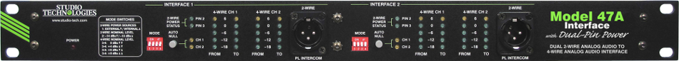 Dual 2-Wire Analog Audio to 4-Wire Analog Audio Party-Line Interface