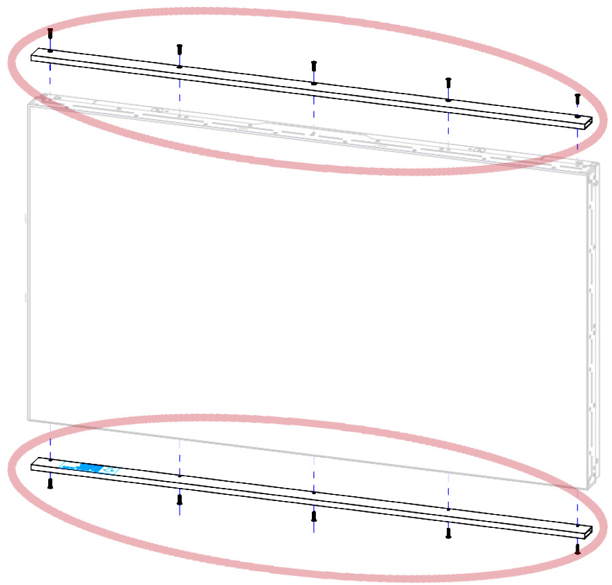 Long Side (Top and Bottom) of 55" Edge Finishing Kit for 5586XL and 5586XH