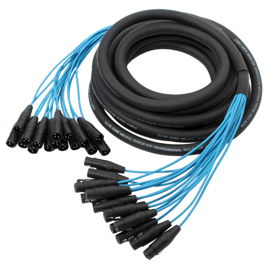 30 ft 16-Channel Fan-to-Fan Audio Snake with XLR Connectors
