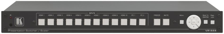 12-Input HDMI and Analog ProScale Presentation Digital Scaler/Switcher with Microphone Inputs plus Ethernet Control