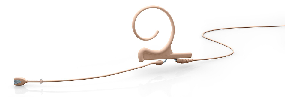 d:fine™ Omnidirectional Single-Ear Headset Microphone in Beige with 90mm Boom and 4-Pin Hirose Adapter for Audio-Technica Wireless