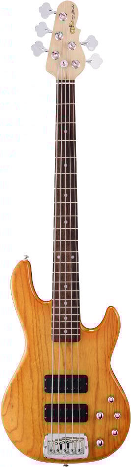 Honey Burst Tribute Series 5-String Electric Bass with Swamp Ash Body and Rosewood Fingerboard
