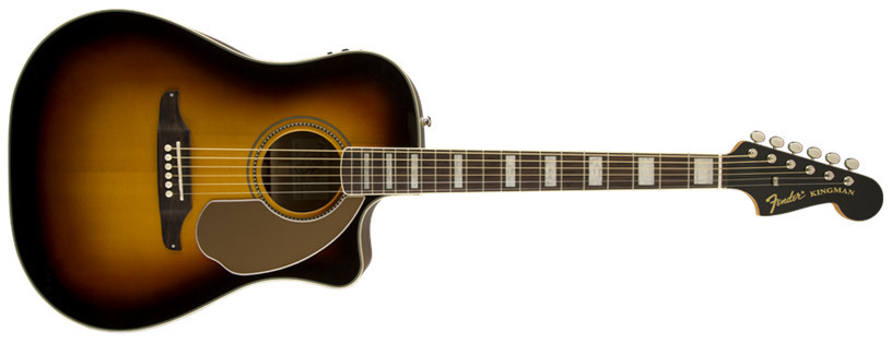 3-Color Sunburst Dreadnought Acoustic / Electric Guitar with Case