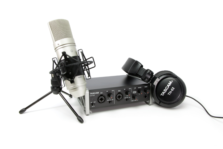 Audio Recording Bundle with US-2x2 Interface, TM-80 Condenser Microphone, and TH-02 Headphones