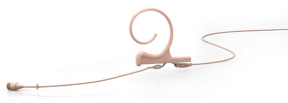 d:fine Single-Ear Omnidirectional Headset Microphone in Beige with MicroDot Termination and 90mm Boom