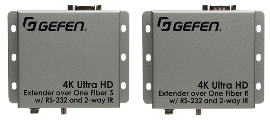 4K Ultra HD Extender for HDMI over One Fiber with RS-232 and 2-Way IR