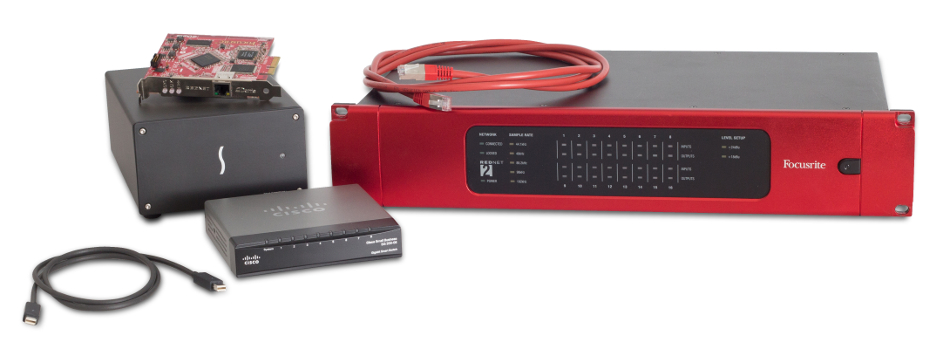16x16 RedNet Dante Digital Audio Network Package