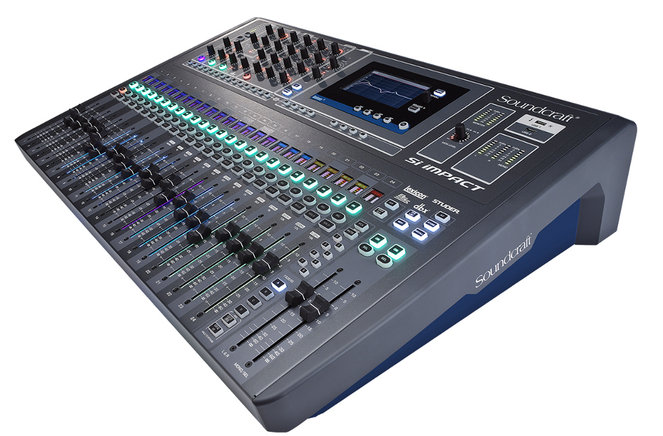 Digital Mixing Console with 32 Mic/Line Inputs, 5" Touchscreen, 32x32 USB Audio Interface, and 26 Motorized Faders