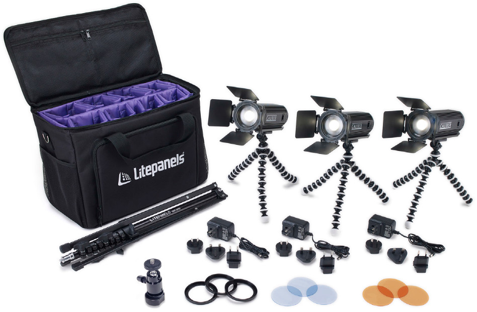 Portable Daylight Video 3-Fixture Kit with Case and Accessories