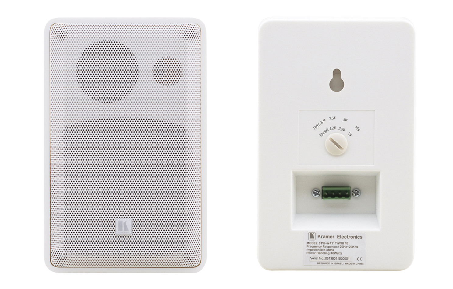 Pair of White 4", 2-Way On-Wall Speakers