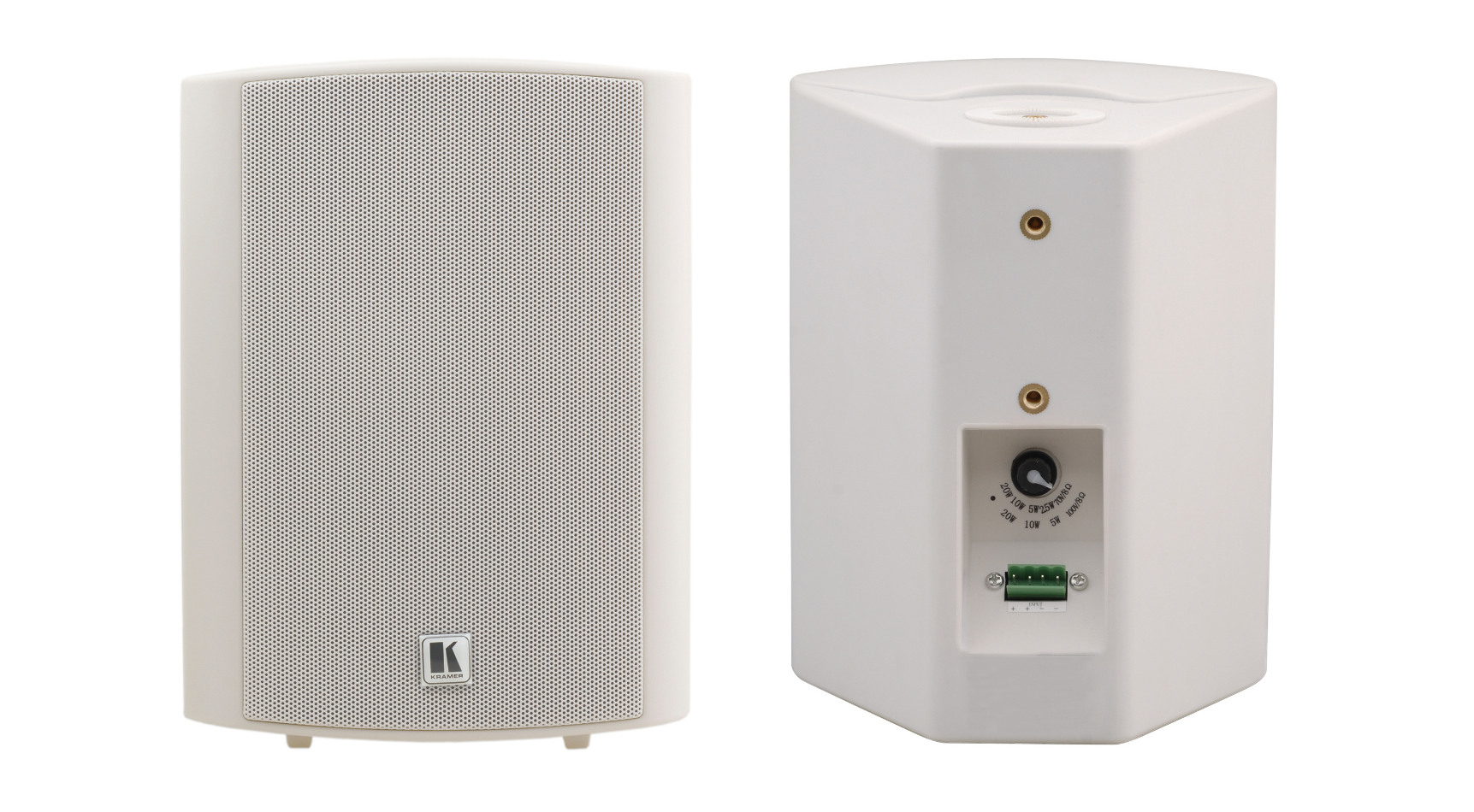 Pair of White 5.25", 2-Way On-Wall Speakers