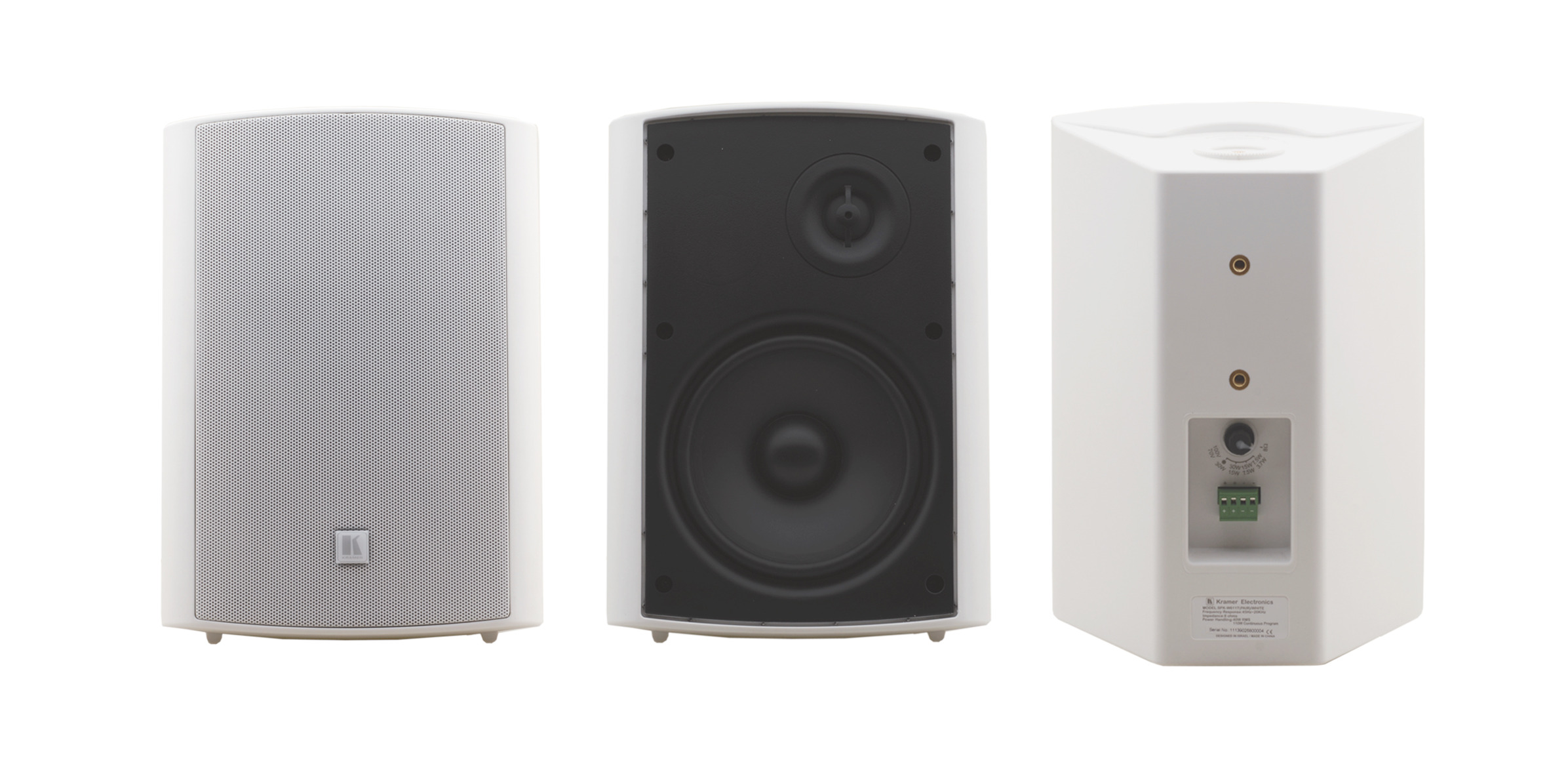 Pair of White 6.5" 2-Way On-Wall Speakers