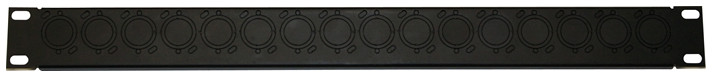 1RU Universal Knockout Panel with 16 Knockouts