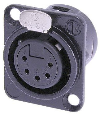 DL Series 5-Pin XLR-F Panel Connector with Solder Cups