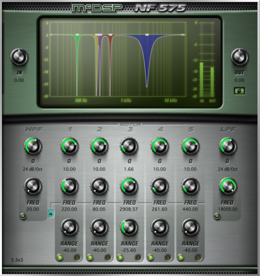 Multi-Band Noise Filter Plug-in, AAX Native, AU, VST Version