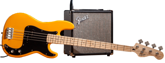 Affinity Series Butterscotch Blonde Precision Bass with Fender Rumble 15 Amplifier and Accessories