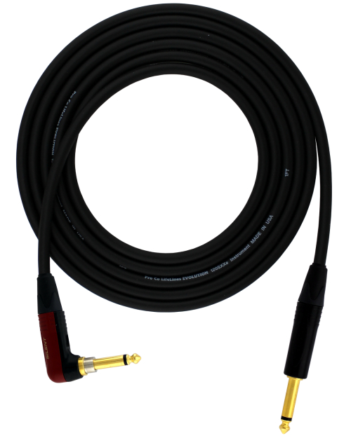 Evolution Series 25 ft Silent Instrument Cable with Straight & Right Angle 1/4" Connectors