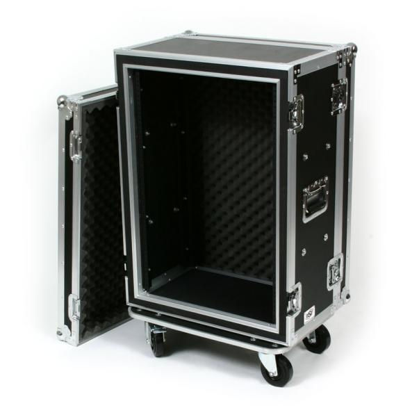 16-Space ATA Shockmount Rack Case with Casters