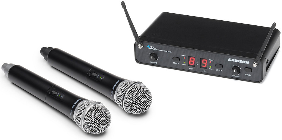 Wireless Microphone System with 2x Handheld Transmitters