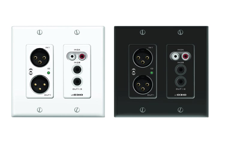 2x2 Channel Dante Audio Interface 2-Gang Wall Box