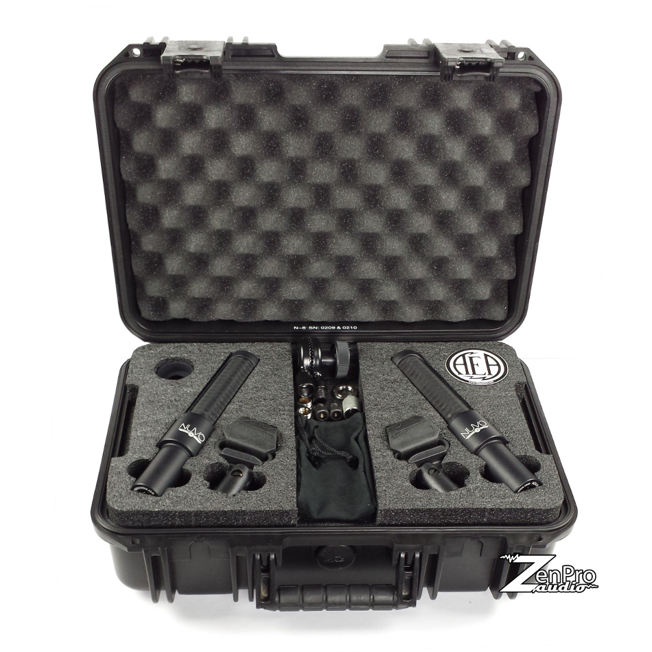 Stereo Pair of N8 Ribbon Microphones with Stereo Bar and Storage Case